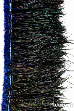 Pauw blauw franje - draadlengte 15-20 cm - blauw